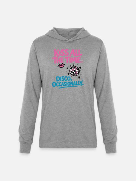 Kiss all the time - Unisex Long Sleeve Hoodie Shirt - heather grey