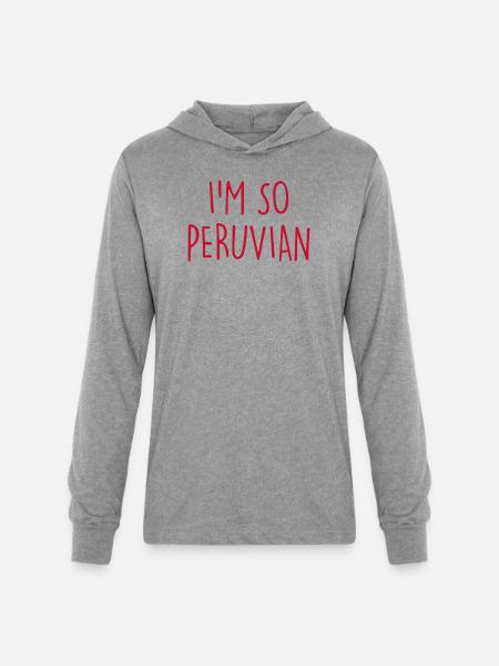 I'm so Peruvian Peru - Unisex Long Sleeve Hoodie Shirt - heather grey