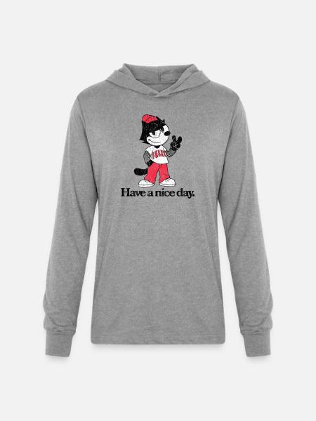 Felix The Cat In Skater Style & Have A Nice Day - Unisex Long Sleeve Hoodie Shirt - heather grey