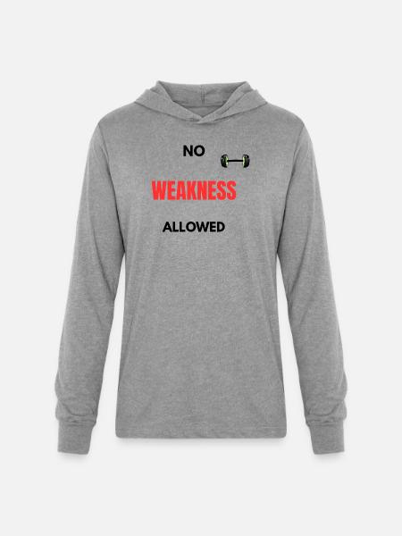 No Weakness Allowed - Unisex Long Sleeve Hoodie Shirt - heather grey