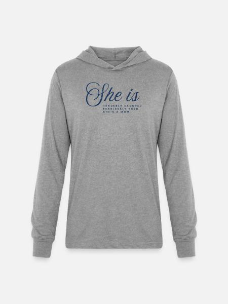 The Fearless Mother - Unisex Long Sleeve Hoodie Shirt - heather grey