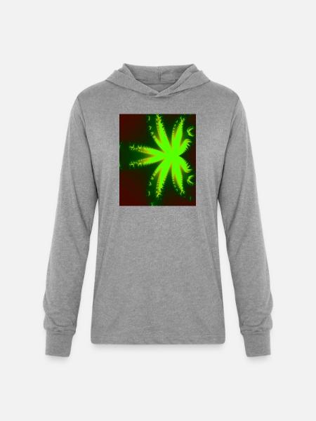 Neon Fractal Burst - Unisex Long Sleeve Hoodie Shirt - heather grey