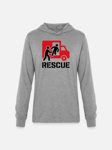 Rescue EMS Paramedic Action - Unisex Long Sleeve Hoodie Shirt - heather grey