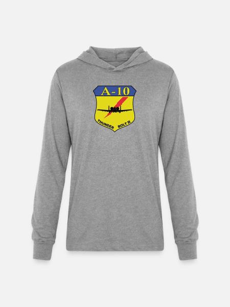 A-10 Thunderbolt II Shield - Unisex Long Sleeve Hoodie Shirt - heather grey