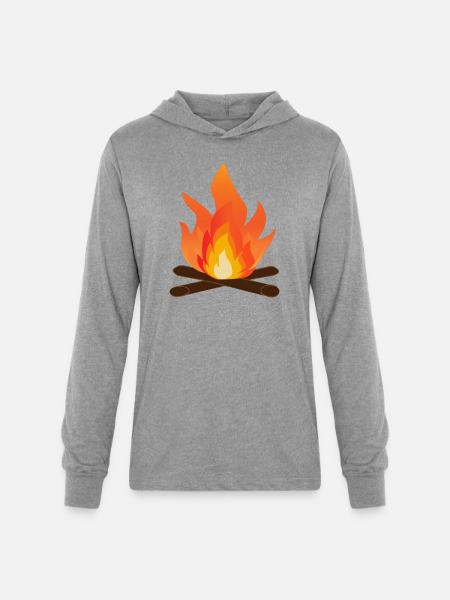 Bonfire Glow Campfire Flame Art - Unisex Long Sleeve Hoodie Shirt - heather grey