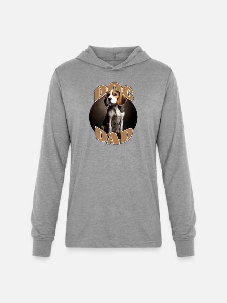 Beagle Dad Graphic Tee - Unisex Long Sleeve Hoodie Shirt - heather grey