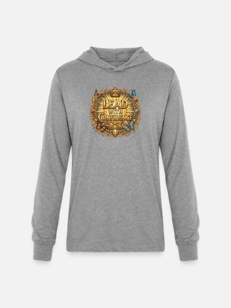 Lead with Confidence Golden Emblem - Unisex Long Sleeve Hoodie Shirt - heather grey
