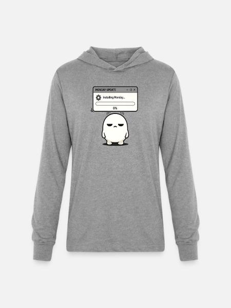 Monday Update Ghost: Low Progress - Unisex Long Sleeve Hoodie Shirt - heather grey