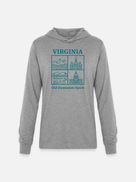 Virginia Vista: Mountains, Bay and Capitol - Unisex Long Sleeve Hoodie Shirt - heather grey