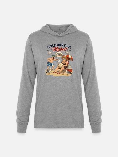 Cover Your Clam Mabel - Unisex Long Sleeve Hoodie Shirt - heather grey
