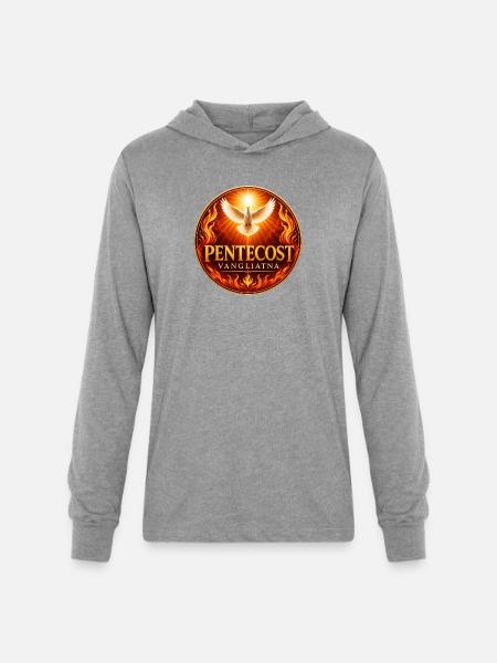 Pentecost Flame Dove Emblem - Unisex Long Sleeve Hoodie Shirt - heather grey