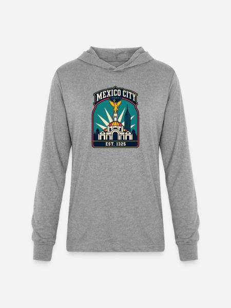 Mexico City CDMX Emblem - Unisex Long Sleeve Hoodie Shirt - heather grey