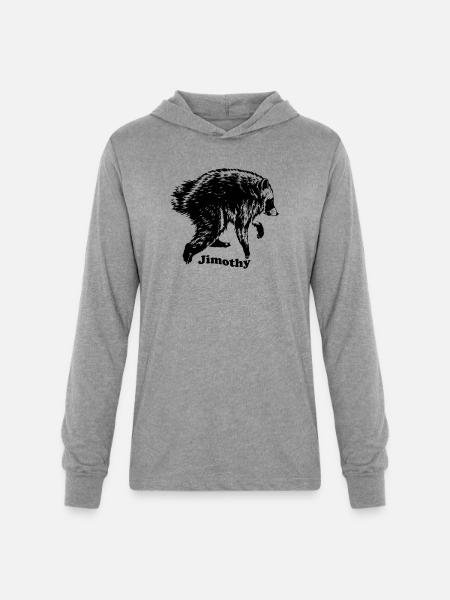 Jimothy Raccoon Meme - Unisex Long Sleeve Hoodie Shirt - heather grey
