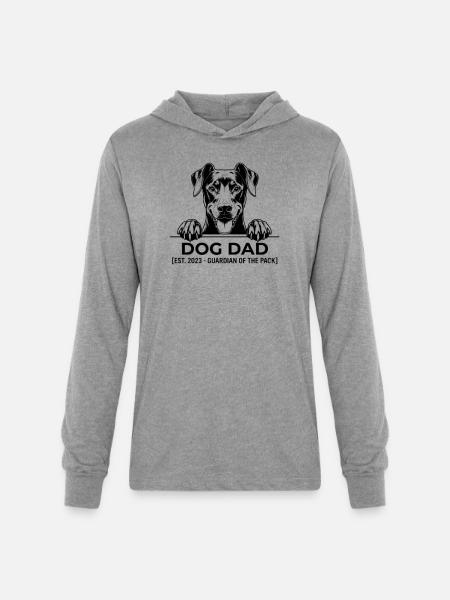 Dog Dad Guardian Tee - Unisex Long Sleeve Hoodie Shirt - heather grey