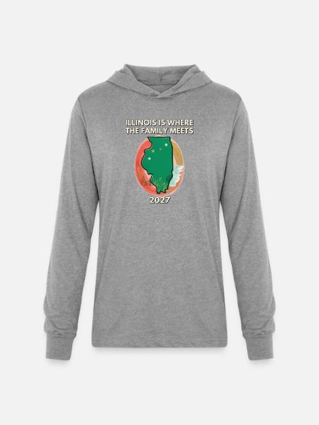 Illinois Family Map 2027 Reunion - Unisex Long Sleeve Hoodie Shirt - heather grey