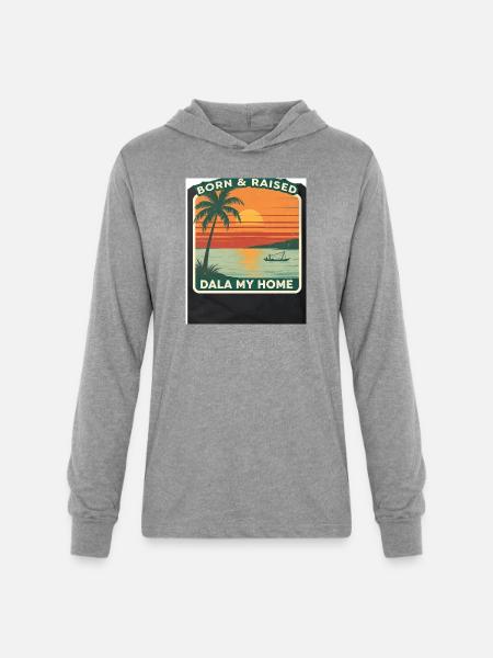 Born & Raised Dala My Home - Unisex Long Sleeve Hoodie Shirt - heather grey