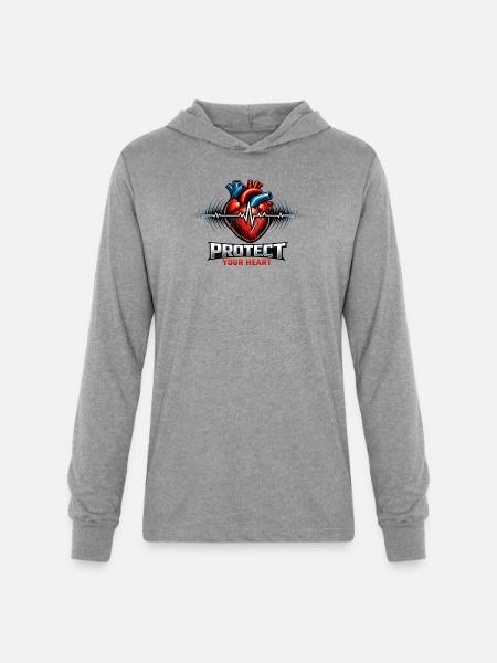 Protect Your Heart - Unisex Long Sleeve Hoodie Shirt - heather grey