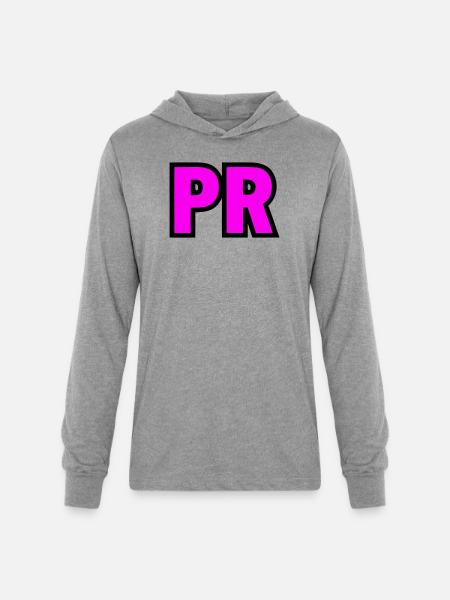 PR Initials Block Logo - Unisex Long Sleeve Hoodie Shirt - heather grey