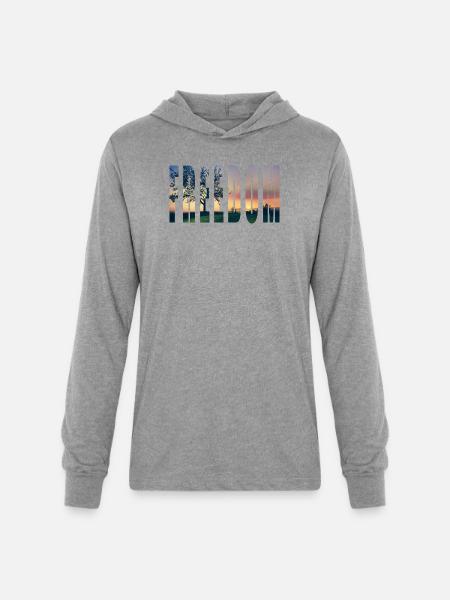FREEDOM2 - Unisex Long Sleeve Hoodie Shirt - heather grey