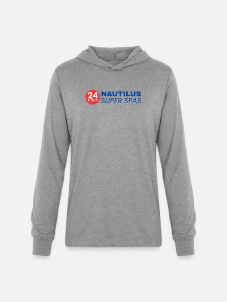 24-Hour Nautilus Super Spas - Vintage 1970s - Unisex Long Sleeve Hoodie Shirt - heather grey