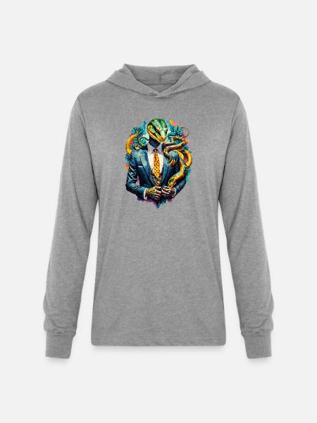 Snake in suit - Unisex Long Sleeve Hoodie Shirt - heather grey