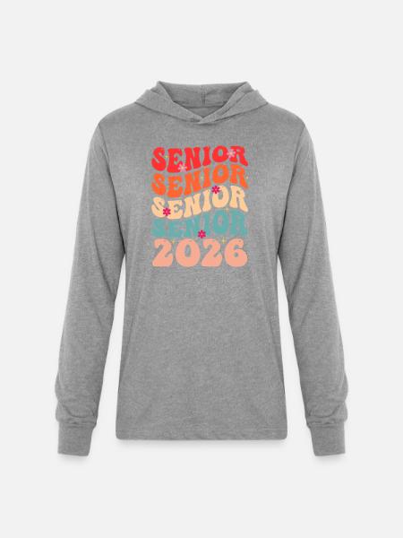 Senior Class 2026 Floral Rainbow - Unisex Long Sleeve Hoodie Shirt - heather grey