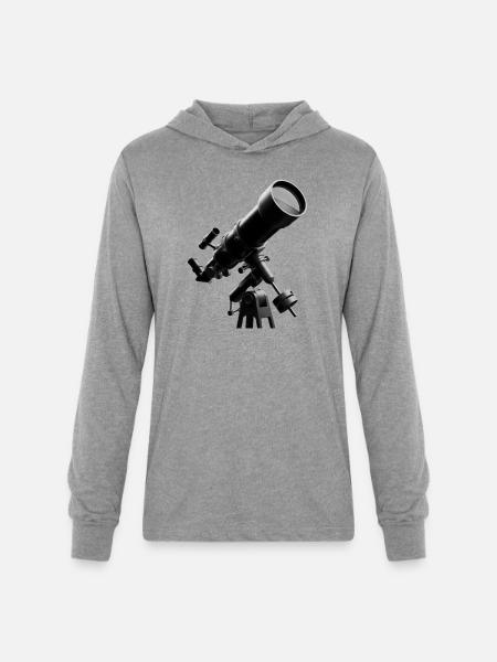Skywatch Telescope Art - Unisex Long Sleeve Hoodie Shirt - heather grey