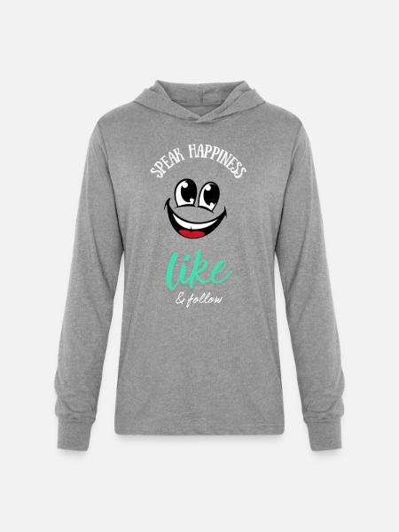 Speak Happiness - Unisex Long Sleeve Hoodie Shirt - heather grey