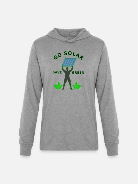 Go_solar-_save_green_-height - Unisex Long Sleeve Hoodie Shirt - heather grey