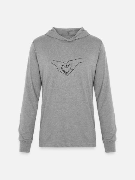 hand love - Unisex Long Sleeve Hoodie Shirt - heather grey