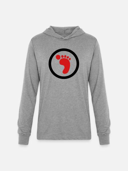 Foot Logo (2c) - Unisex Long Sleeve Hoodie Shirt - heather grey