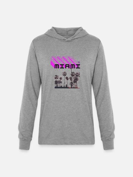 Miami beach - Unisex Long Sleeve Hoodie Shirt - heather grey