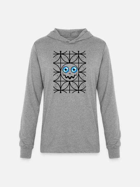 Scary faces - Unisex Long Sleeve Hoodie Shirt - heather grey