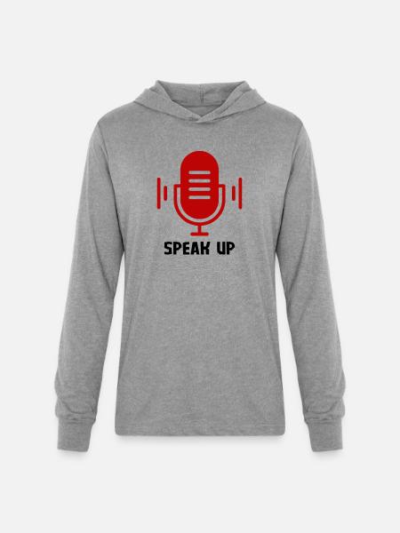 Speak Up - Unisex Long Sleeve Hoodie Shirt - heather grey