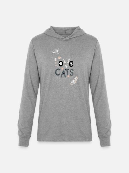 cat lovers - Unisex Long Sleeve Hoodie Shirt - heather grey