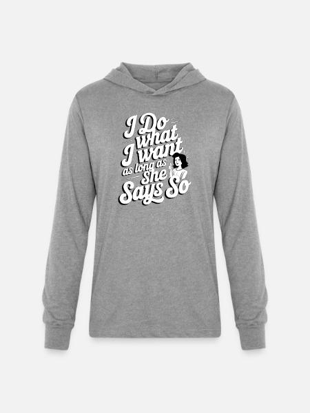 Own It: She Says So - Unisex Long Sleeve Hoodie Shirt - heather grey