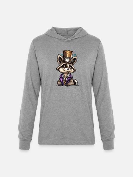 Well-dressed raccoon - Unisex Long Sleeve Hoodie Shirt - heather grey