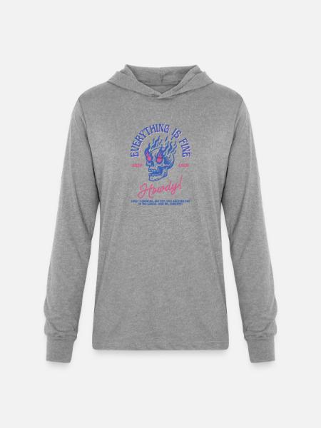 everything is fine - Unisex Long Sleeve Hoodie Shirt - heather grey