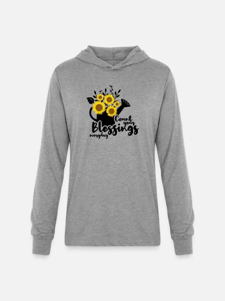 count your blessings everyday - Unisex Long Sleeve Hoodie Shirt - heather grey