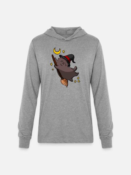 Cute Kittens The Broom - Unisex Long Sleeve Hoodie Shirt - heather grey