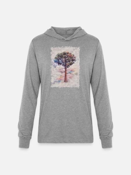 Australian pine tree painting - Unisex Long Sleeve Hoodie Shirt - heather grey