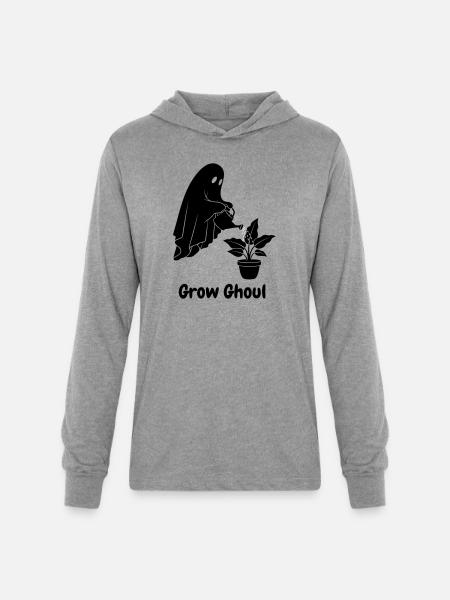 Grow Ghoul - Unisex Long Sleeve Hoodie Shirt - heather grey