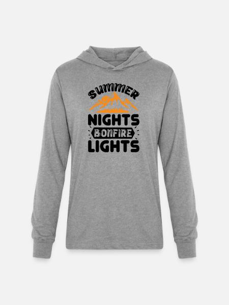 Summer nights bonfire lights - Unisex Long Sleeve Hoodie Shirt - heather grey