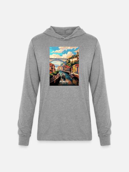Porto Portugal Travel - Unisex Long Sleeve Hoodie Shirt - heather grey