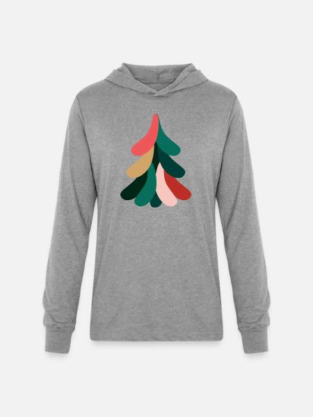 Vivid Abstract Evergreen – Christmas - Unisex Long Sleeve Hoodie Shirt - heather grey