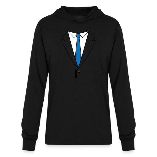 Suit with Blue Tie - Unisex Long Sleeve Hoodie Shirt