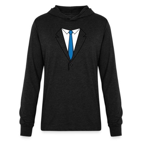 Suit with Blue Tie - Unisex Long Sleeve Hoodie Shirt