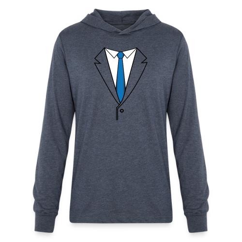 Suit with Blue Tie - Unisex Long Sleeve Hoodie Shirt