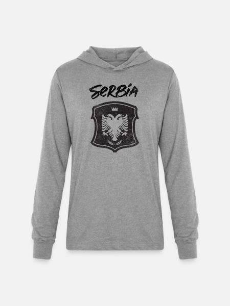 Serbia - Unisex Long Sleeve Hoodie Shirt - heather grey