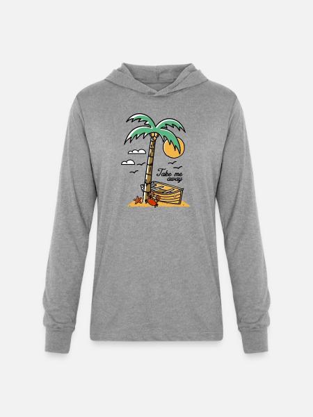 Take Me Away - Unisex Long Sleeve Hoodie Shirt - heather grey